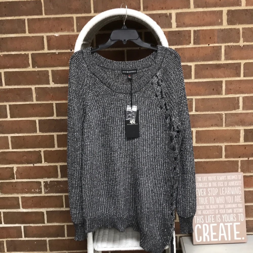 Rock&Republic Gunmetal& silver with braided detail